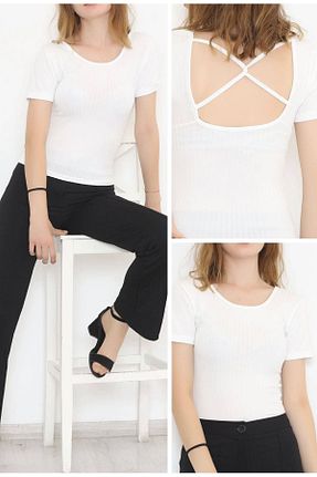 بلوز سفید زنانه ساده cacobutik - کد 832245815