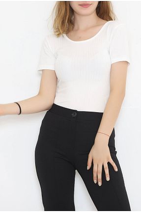بلوز سفید زنانه ساده cacobutik - کد 832245815
