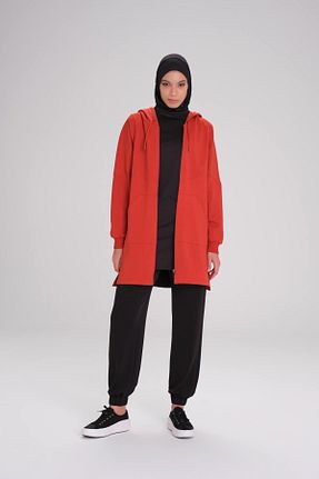 سوئیشرت حجاب نارنجی زنانه پنبه ای Haşema - کد 841450267
