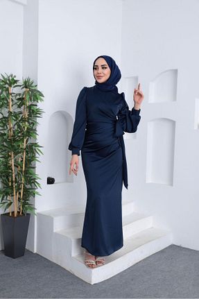 لباس حجاب سرمه ای زنانه رگولار Genel Markalar - کد 841495747