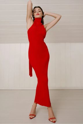 لباس قرمز زنانه بافتنی ریلکس کد 841533261