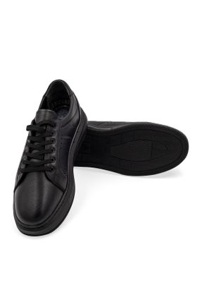 کفش کژوال مشکی مردانه چرم طبیعی پاشنه کوتاه ( 4 - 1 cm ) پاشنه پر کد 797100162