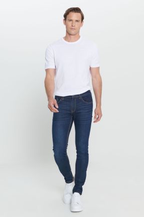 شلوار جین آبی مردانه پاچه تنگ جین اسلیم بلند کد 411684461