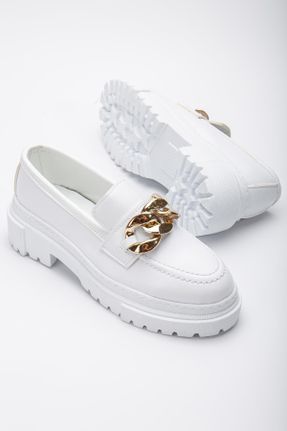 کفش کژوال سفید زنانه چرم مصنوعی پاشنه کوتاه ( 4 - 1 cm ) پاشنه ساده کد 766638300