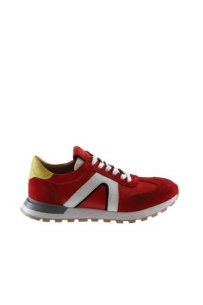 کفش اسنیکر قرمز مردانه چرم طبیعی چرم کد 294695656