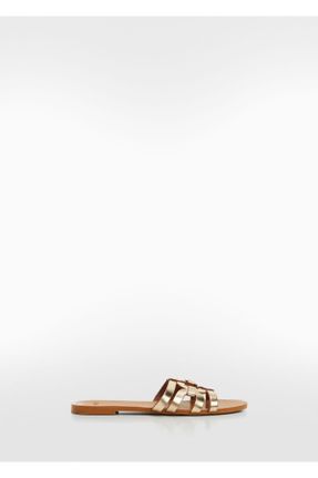 صندل طلائی زنانه پاشنه ساده پاشنه کوتاه ( 4 - 1 cm ) پارچه نساجی کد 817954841
