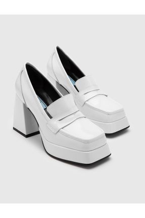 کفش پاشنه بلند کلاسیک سفید زنانه چرم طبیعی پاشنه ساده پاشنه بلند ( +10 cm) کد 730080664