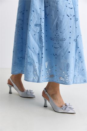 کفش پاشنه بلند کلاسیک طوسی زنانه چرم مصنوعی پاشنه ساده پاشنه متوسط ( 5 - 9 cm ) کد 834086719