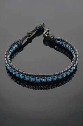 دستبند جواهر آبی زنانه سنگ طبیعی کد 301697794