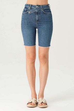 شلوارک و برمودا آبی زنانه فاق بلند CROSS JEANS - کد 839401048