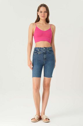 شلوارک و برمودا آبی زنانه فاق بلند CROSS JEANS - کد 839401048