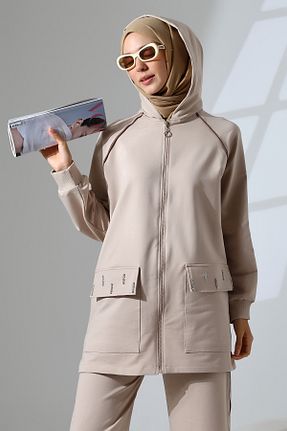 ست بالاتنه و پائین تنه حجاب طوسی زنانه Relaxed Mihran Butik - کد 841279533