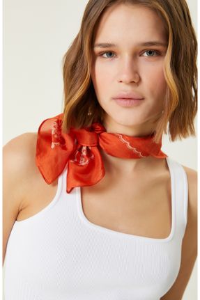دستمال گردن قرمز زنانه ابریشم کد 841180110