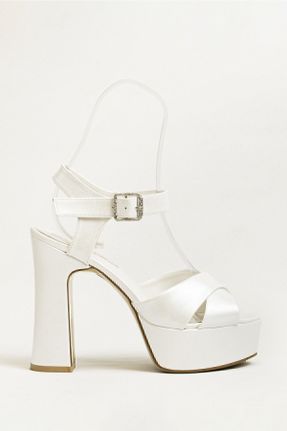 کفش مجلسی سفید زنانه پارچه نساجی پاشنه بلند ( +10 cm) پاشنه ضخیم کد 248032928