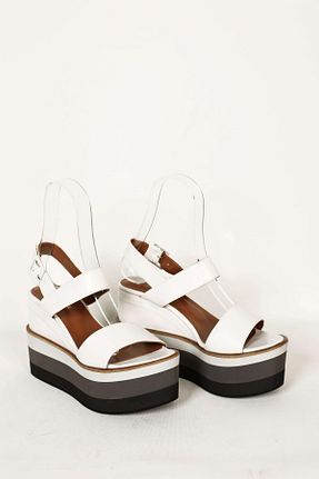 صندل سفید زنانه پاشنه پر Elisse Shoes - کد 318273273