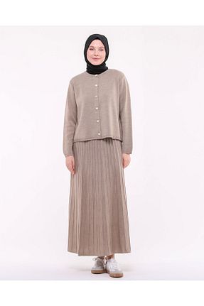 ست بالاتنه و پائین تنه قهوه ای زنانه تریکو ilmek - کد 795273564
