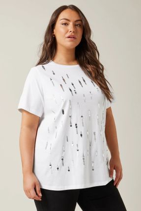 تی شرت سفید زنانه سایز بزرگ کد 841315132
