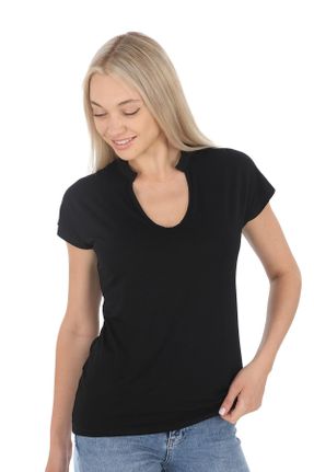 تی شرت مشکی زنانه ویسکون طراحی کد 835682418