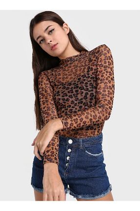 بادی قهوه ای زنانه یقه دوچرخه Oresse - کد 816760570