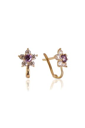 گوشواره طلا زرد بچه گانه 14 عیار Çelikoğlu Kuyumculuk - کد 841339743