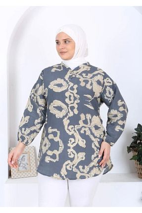 تونیک سایز بزرگ طوسی زنانه بافتنی volkitolki - کد 841350135