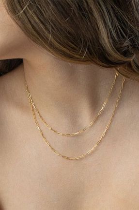 گردنبند جواهر طلائی زنانه روکش طلا M Miel - کد 841347920
