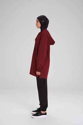 سوئیشرت حجاب زرشکی زنانه پنبه ای Haşema - کد 841450670