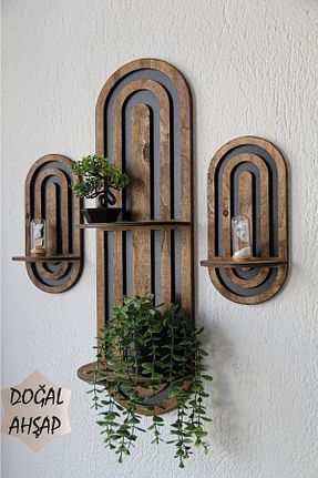 قفسه دیواری قهوه ای 20 cm Dekorza - کد 841262787