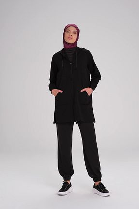 سوئیشرت حجاب مشکی زنانه پنبه ای Haşema - کد 841450687