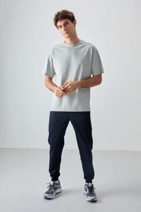 تی شرت طوسی مردانه رگولار یقه گرد پنبه - پلی استر تکی بیسیک کد 809028912