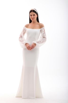 لباس سفید زنانه بافت کرپ آستین-بلند اداری کد 841523164