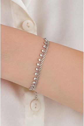 دستبند نقره سفید زنانه 925 عیار Tmt Silver - کد 841533485