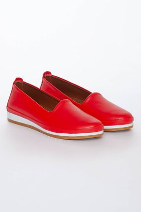کفش کژوال قرمز زنانه چرم طبیعی کد 97316455