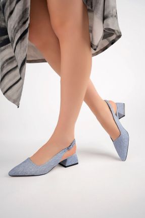 کفش پاشنه بلند کلاسیک آبی زنانه پاشنه ضخیم پاشنه متوسط ( 5 - 9 cm ) کد 833309015
