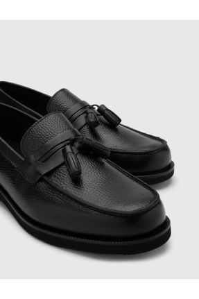کفش کژوال مشکی مردانه چرم طبیعی پاشنه کوتاه ( 4 - 1 cm ) پاشنه ساده کد 760263760