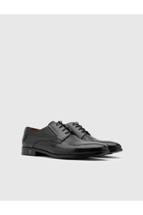 کفش کلاسیک مشکی مردانه چرم طبیعی پاشنه کوتاه ( 4 - 1 cm ) پاشنه ساده کد 828617859