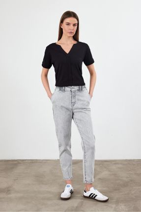 شلوار جین آبی زنانه پاچه تنگ فاق بلند جوان استاندارد کد 746378949