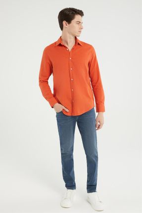 پیراهن نارنجی مردانه رگولار کد 703919671