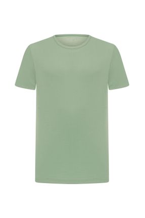 تی شرت سبز زنانه لش یقه گرد کد 818588854