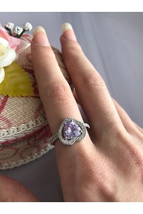 انگشتر جواهر بنفش زنانه زیرکن Takıntı Takı - کد 465726550