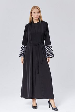 کیمونو و کافتان مشکی زنانه پلی استر LEYLA STORE - کد 834581634