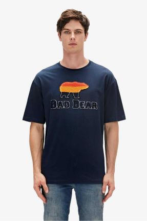 تی شرت آبی مردانه رگولار یقه گرد تکی کد 681067549