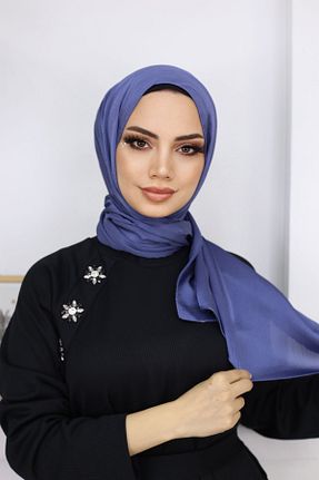 شال آبی زنانه پلی ساتن Genel Markalar - کد 786054340