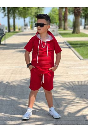 ست بالاتنه و پائین تنه قرمز بچه گانه بافت ixoskids club - کد 841588806