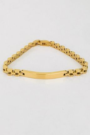 دستبند استیل (فولاد) طلائی مردانه استیل (فولاد) Kafdağı HOME - کد 841586495