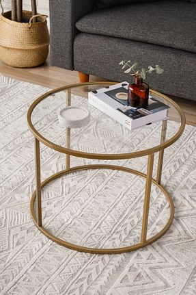 میز جلو مبلی طلائی فلزی DEKOPRATİK - کد 767103410