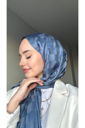 روسری آبی زنانه پنبه (نخی) کد 808205208