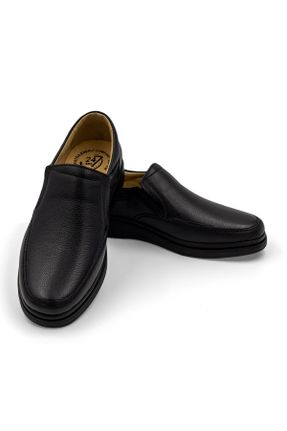 کفش کژوال مشکی مردانه چرم طبیعی پاشنه کوتاه ( 4 - 1 cm ) پاشنه ساده کد 794861368