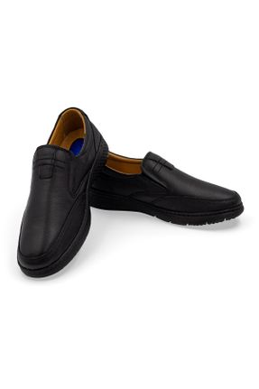کفش کژوال مشکی مردانه چرم طبیعی پاشنه کوتاه ( 4 - 1 cm ) پاشنه پر کد 805976334