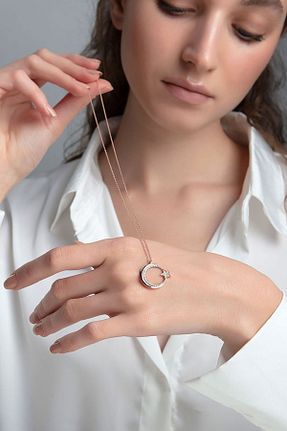 گردنبند نقره صورتی زنانه 925 عیار Else Silver - کد 38049115
